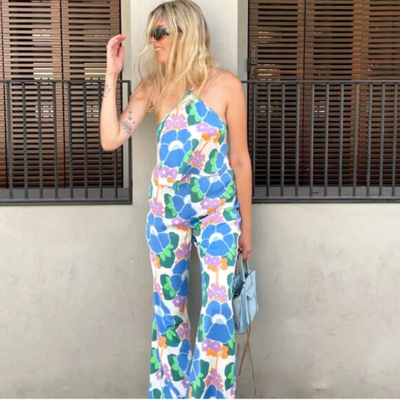 NEW! Zara Floral Printed Pajama Style Retro Pants - Size S - Picture 2 of 15
